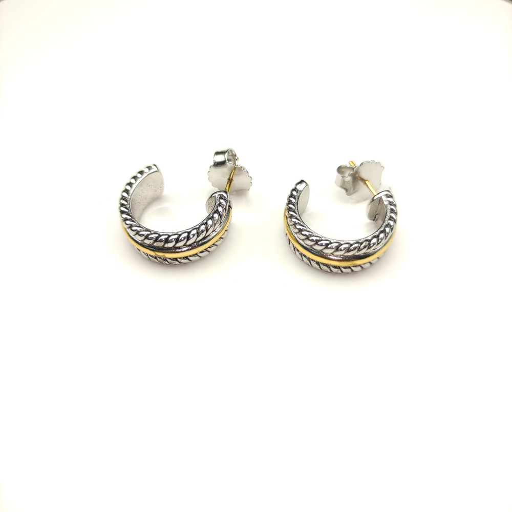 David Yurman Two-tone Half-hoop Earrings